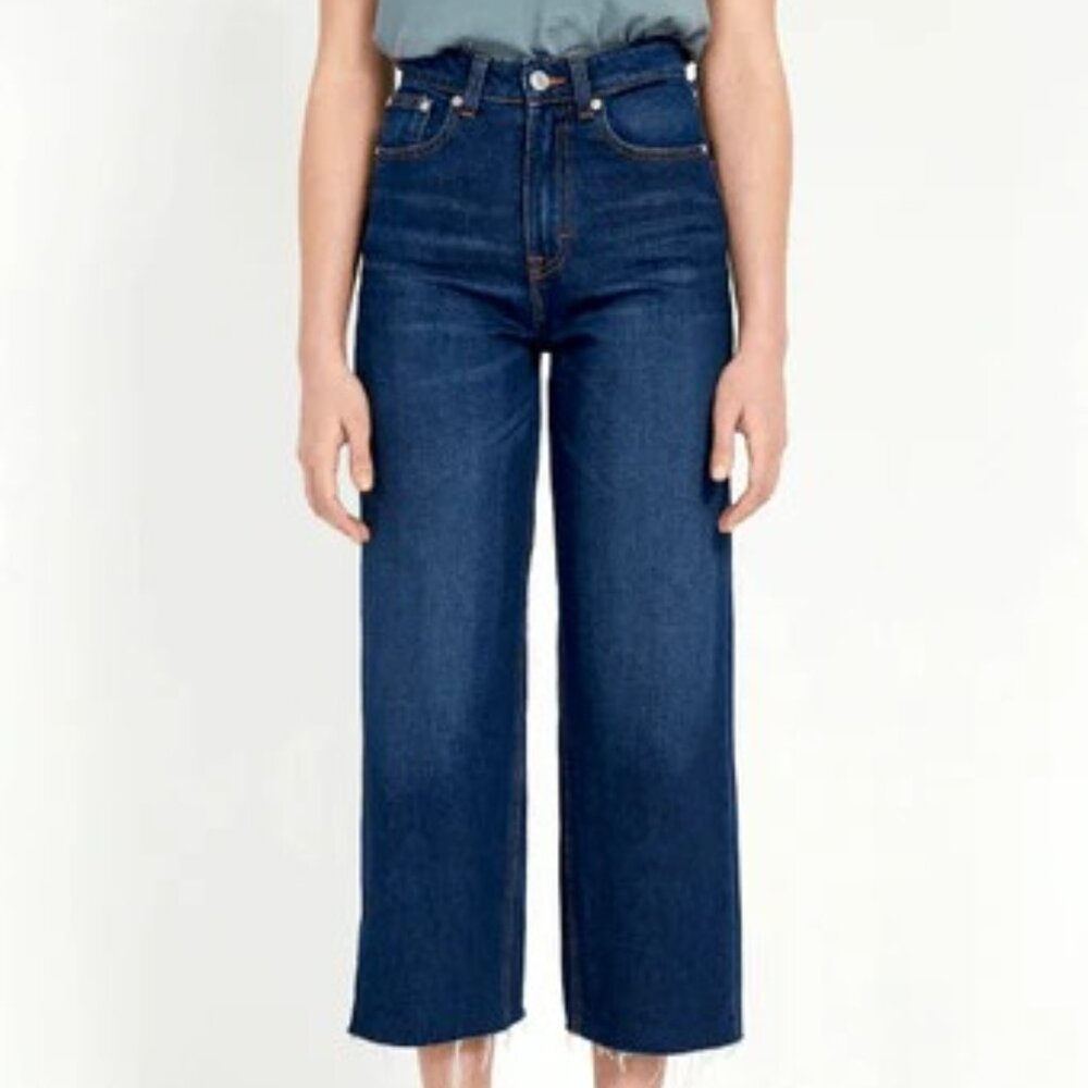 Frank and Oak Nina Wide Leg Cropped Jeans